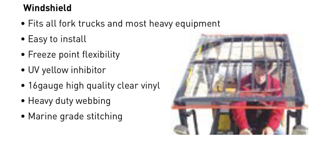 New Forklift Universal Canopy Windshield 48”x42” Rain Weather Guard Cover