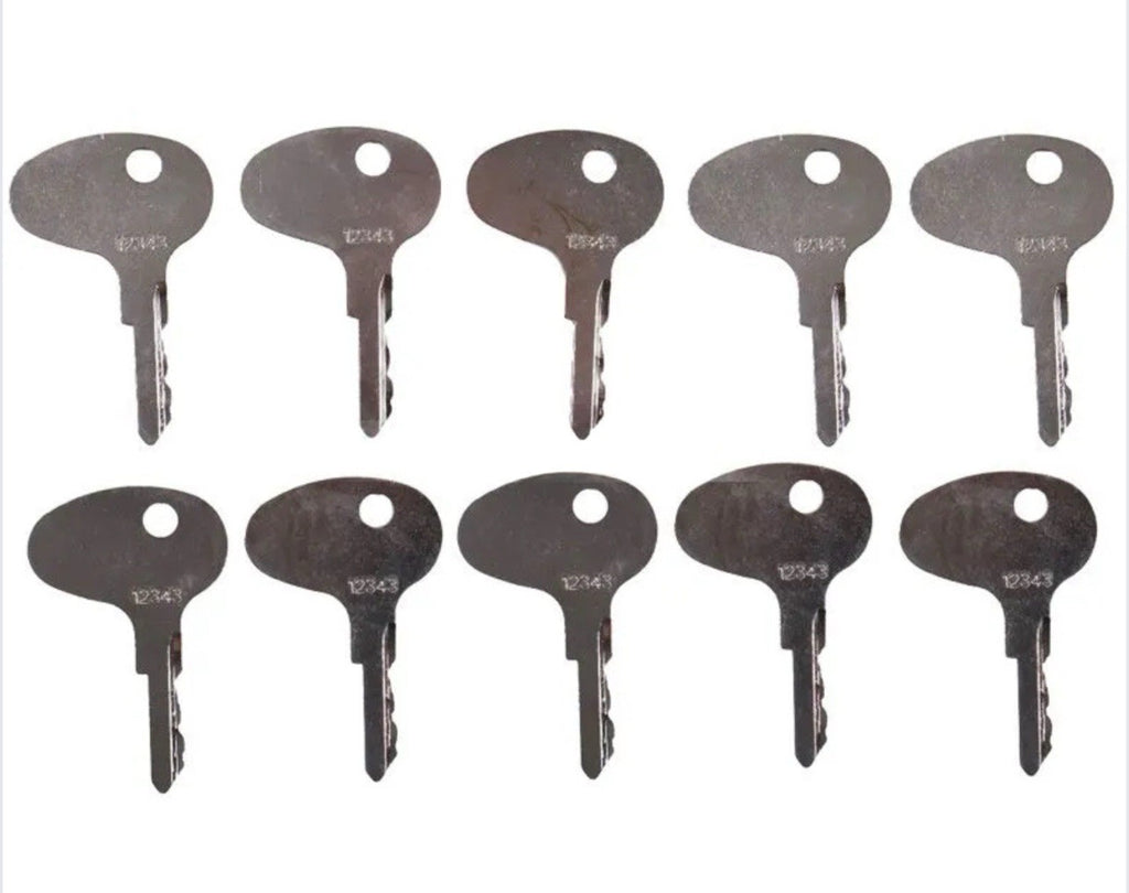 10 Pieces Ignition Key 123243 12343 for Caterpillar CAT Mitsubishi Forklift