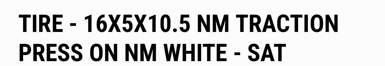 (QTY 1) 16x5x10-1/2 Tires Non-Marking | Press On Solid Traction | White