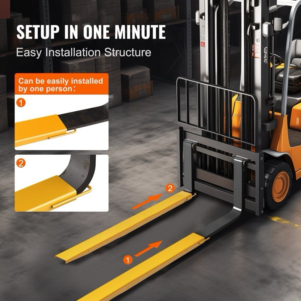 84" Heavy Duty Steel Forklift Fork Extensions 4000LBS 4.5" Width 1 Pair