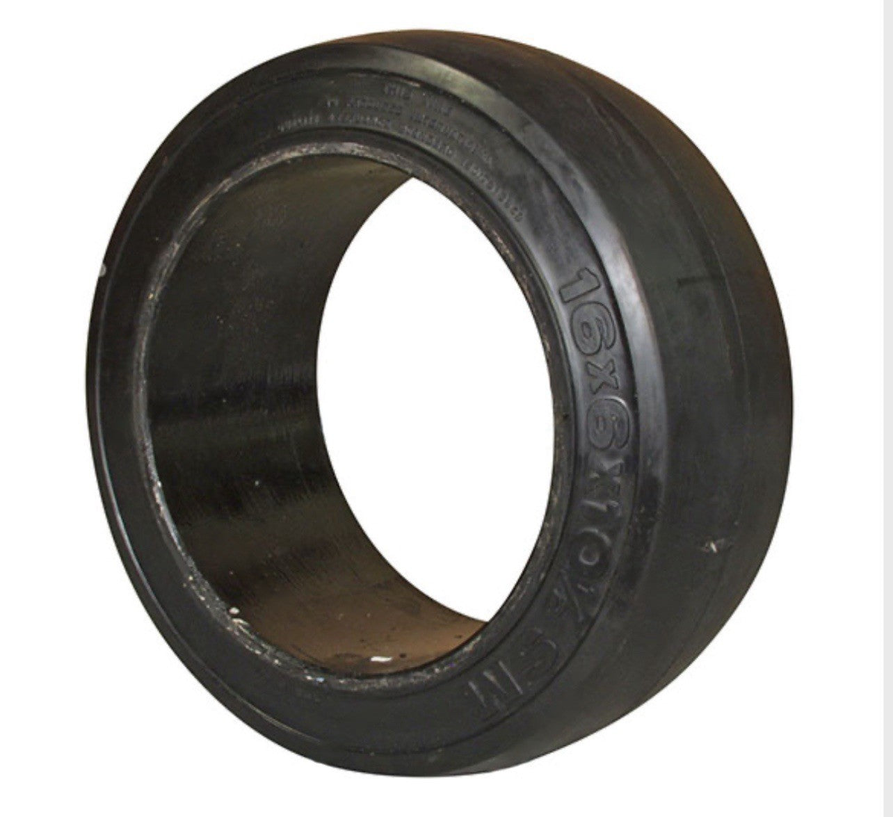 Forklift Cushion Tire Press On 16 x 6 x 10.5 Black Smooth TIRE-150C