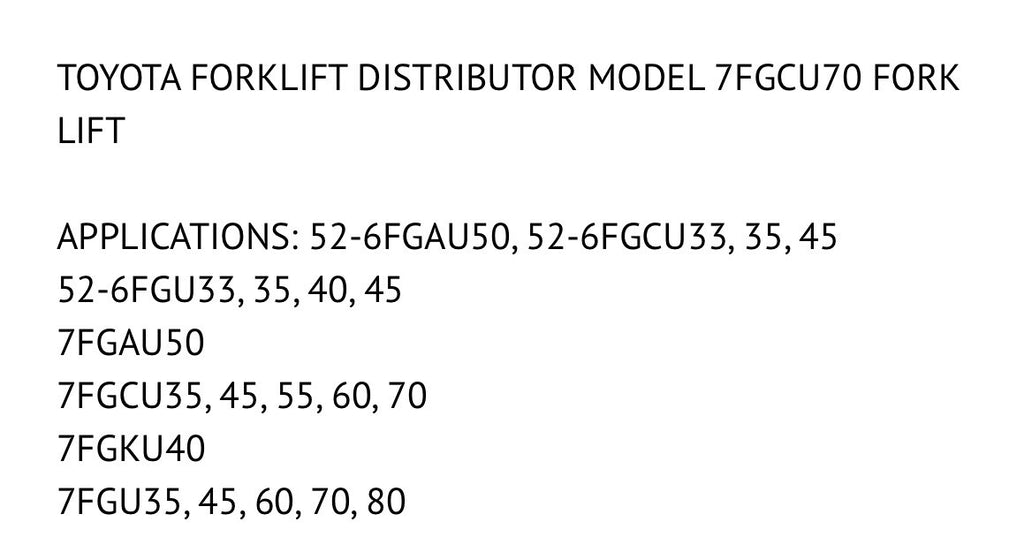 TOYOTA FORKLIFT DISTRIBUTOR FOR GM6 262 ENGINE | 19030-U3160-71
