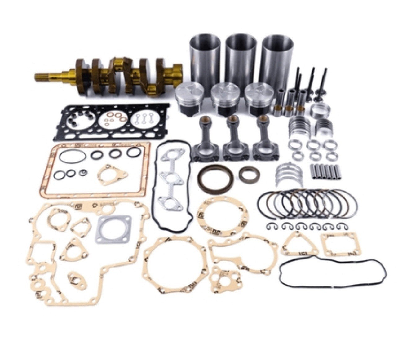 Standard Overhaul Rebuild Kit and 3PCS Connecting Rod with Crankshaft for Kubota