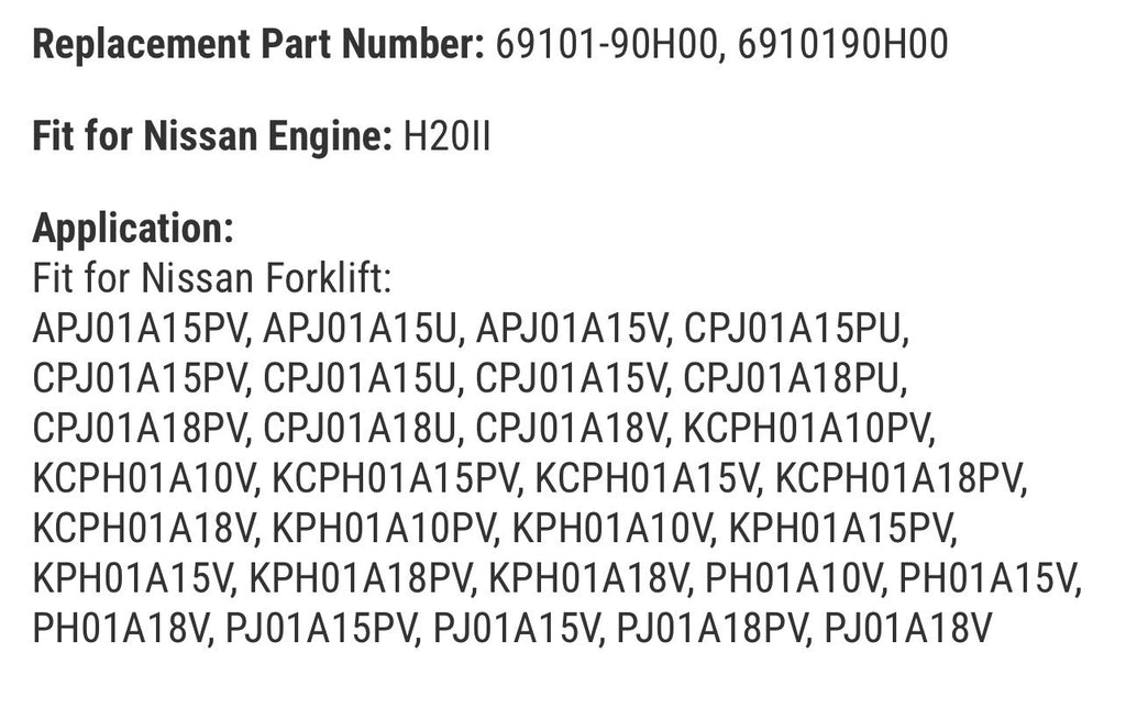Hydraulic Pump 69101-90H00 for Nissan Engine H20II Forklift APJ01A15PV CPJ01A18U