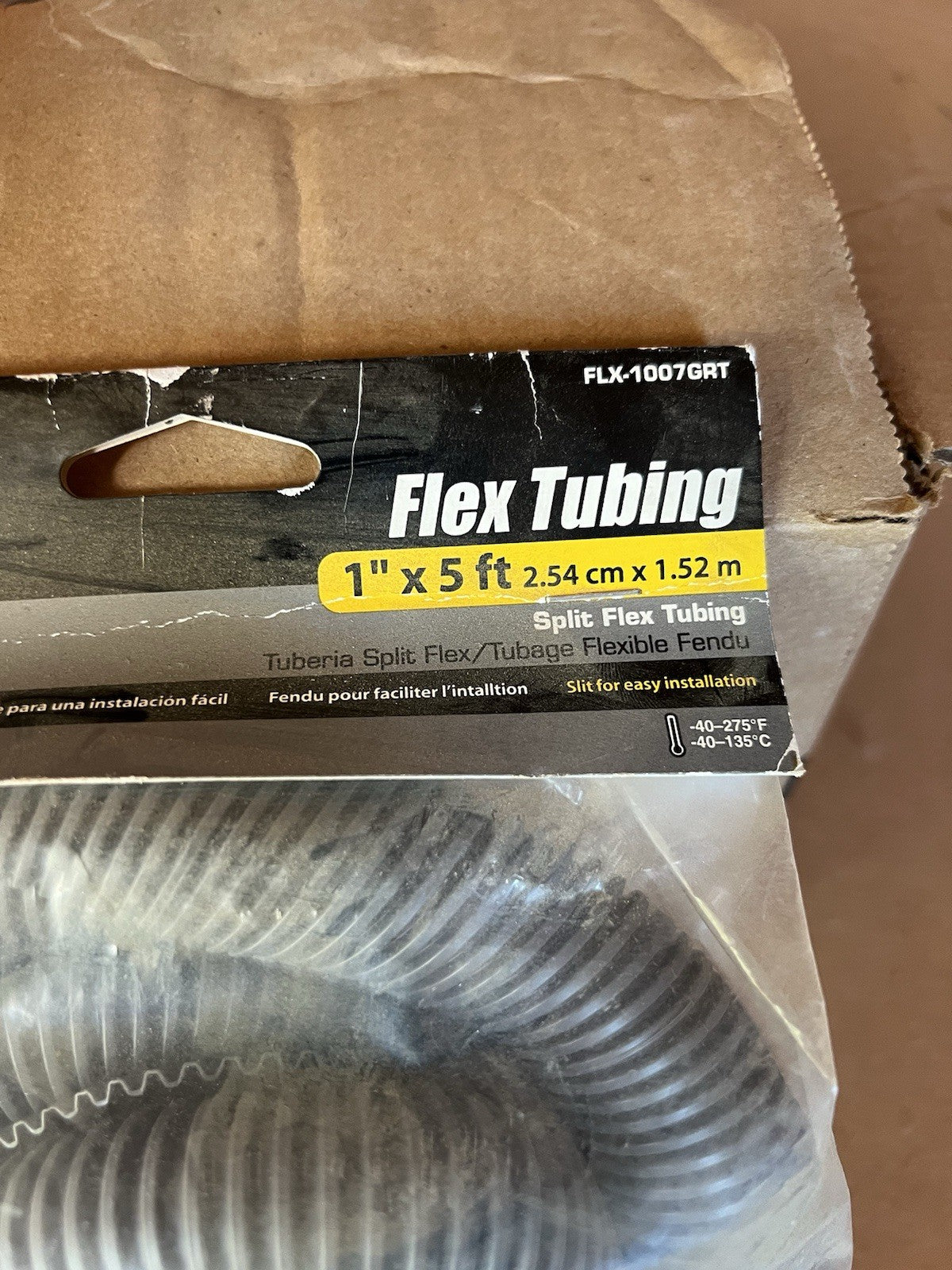 Gardner Bender Gray Split Flex Tubing FLX-1007GRT 1in x 5ft wire cover