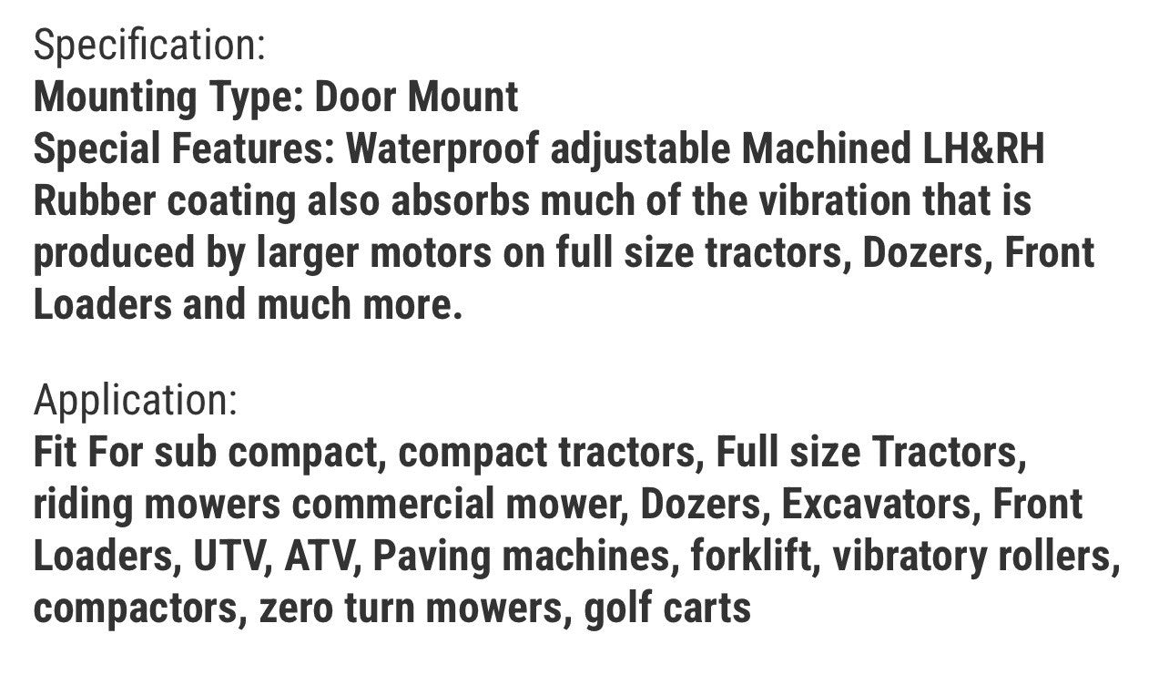 Magnetic Side Mirror 03RVM0001BBK for Kubota John Deere Forklift Tractor
