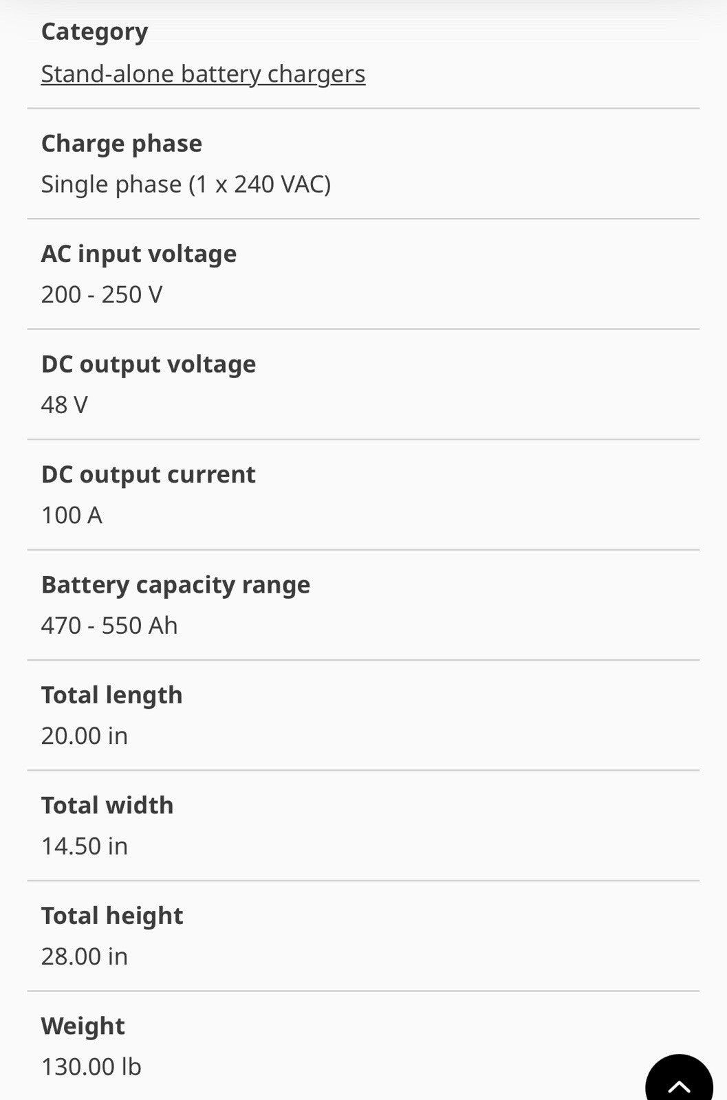FORKLIFT BATTERY CHARGER 48 VOLTS SINGLE PHASE DIGITAL 48V 100 AMP 200-220-240V