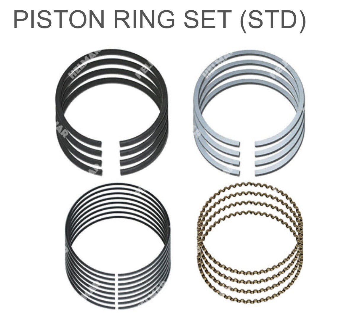 (SET OF 4) Nissan Forklift K25 Engine Piston & Pin W/ Ring Set | STD
