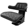 Full Suspension Flip Up Black Vinyl Seat w Slide Tracks WF222BL Fits John Deere
