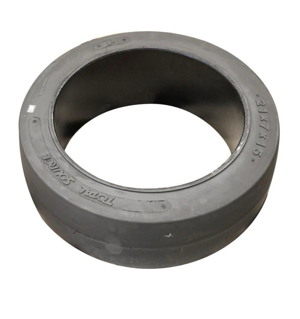 21X7X15 Tires Solid Forklift Press-On Tire | Black Smooth