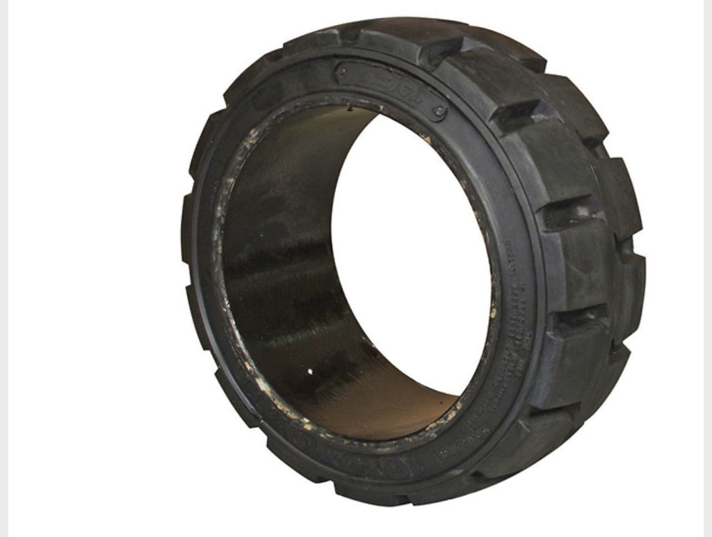 Forklift Cushion Tire Press On 16 x 6 x 10.5 Black Ribbed TIRE-140C