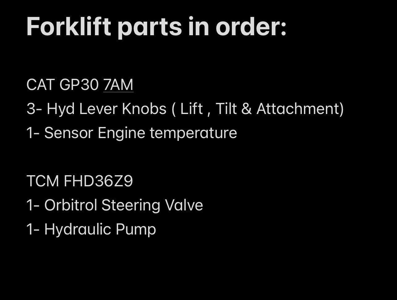 Caterpillar & TCM Forklift Parts