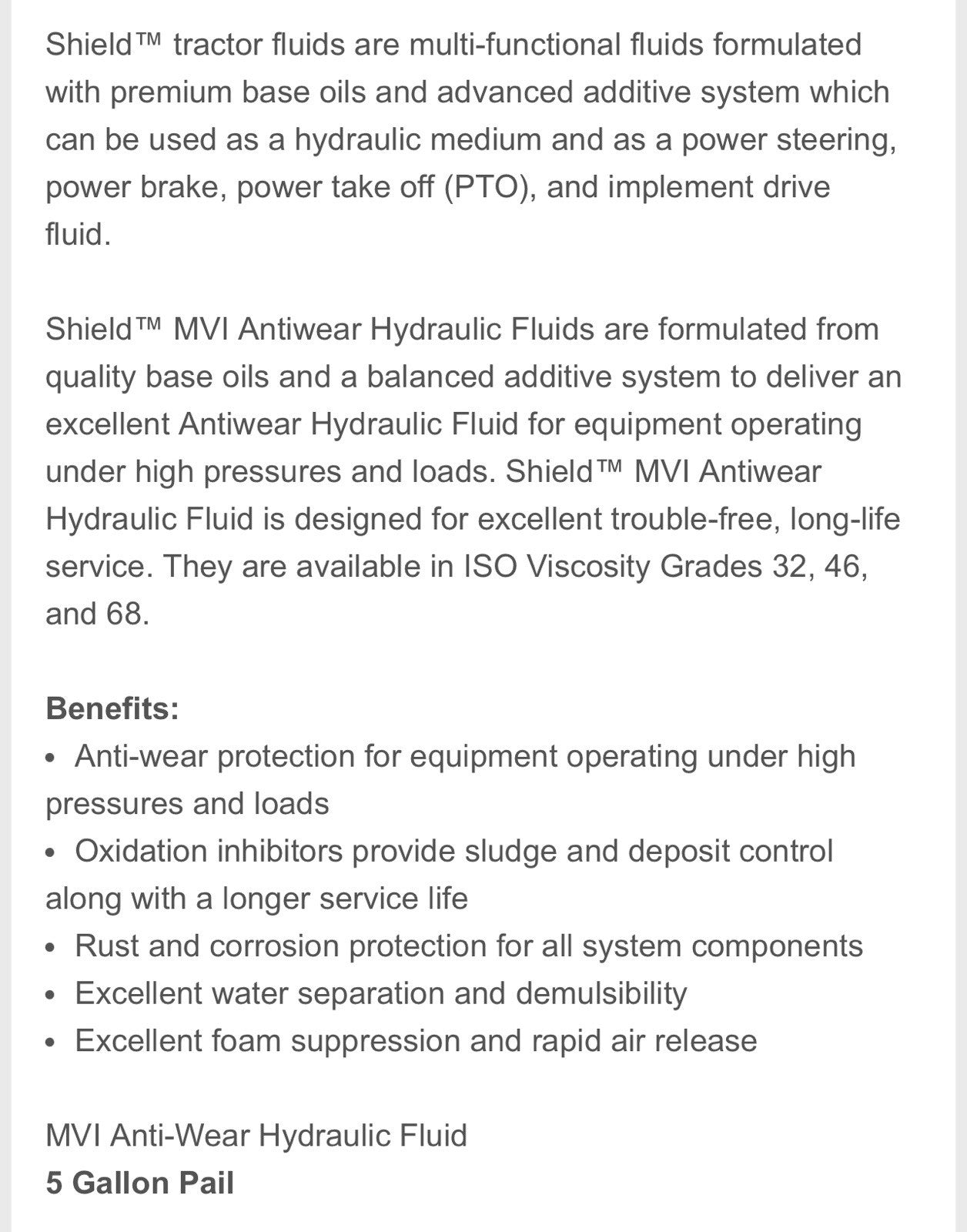 Universal Hydraulic Oil AW32 | 5 Gallon Pail | SHIELD