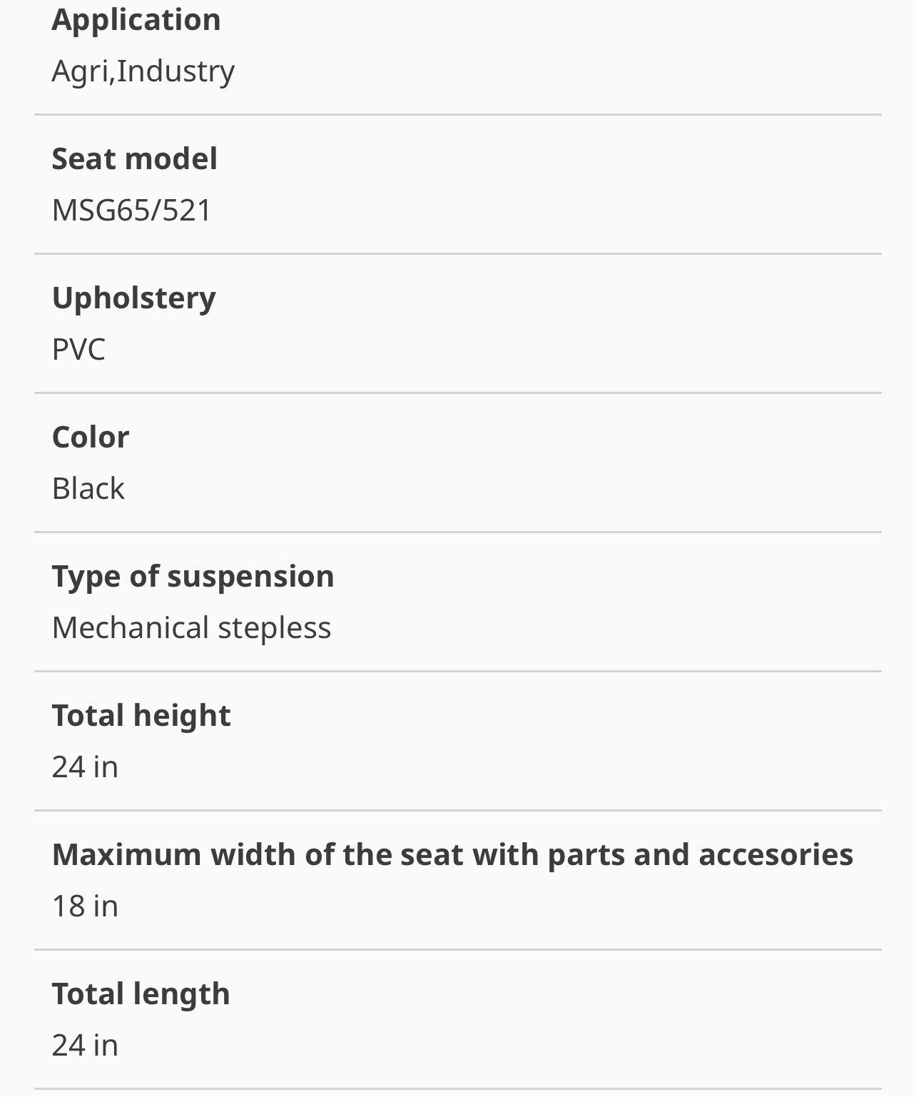 Skid Steer Seat with Suspension John Deere Bobcat Caterpillar JCB Case Ect.