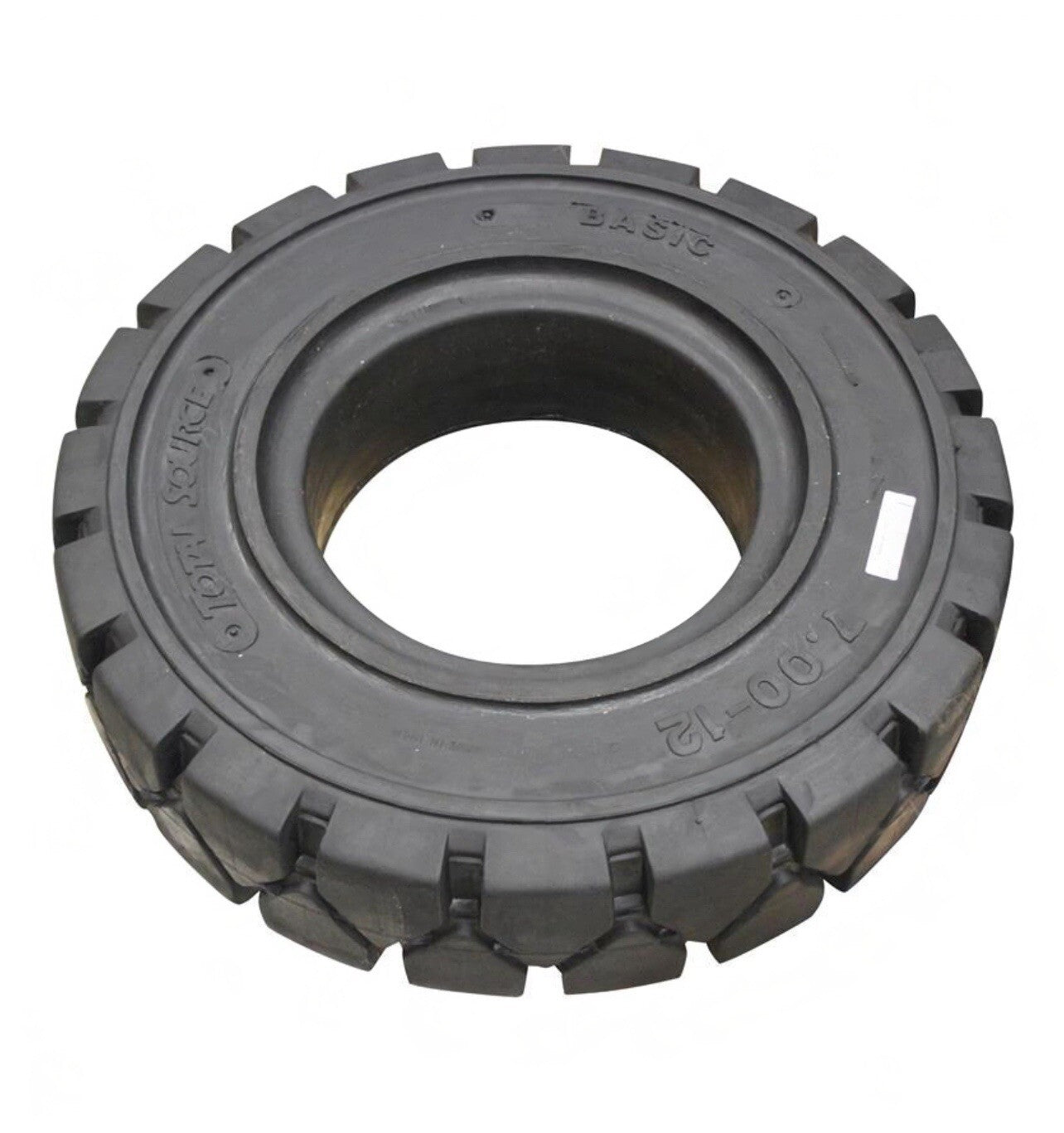 Forklift Tire 7.00-12 (5in Rim) Solid Pneumatic Black Traction |