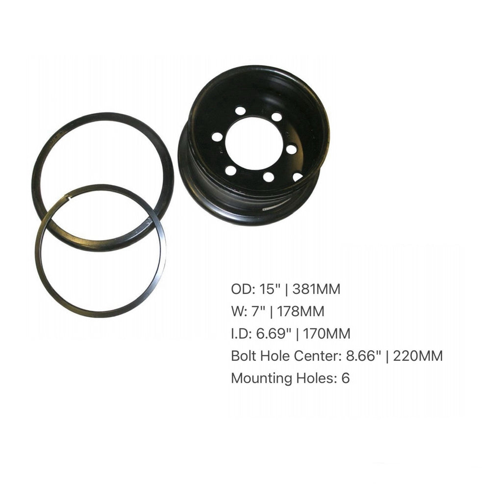 Forklift Rim 28X9-15 Tire | 6 Bolt | ID 381MM Bolt Hole Center 220MM