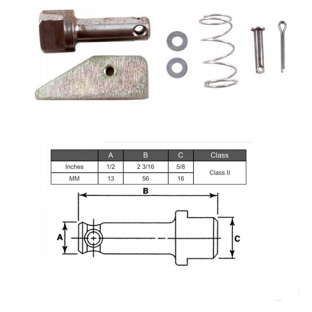 (SET OF 2) Forklift Fork Pin Kit Class 2 | 56MM