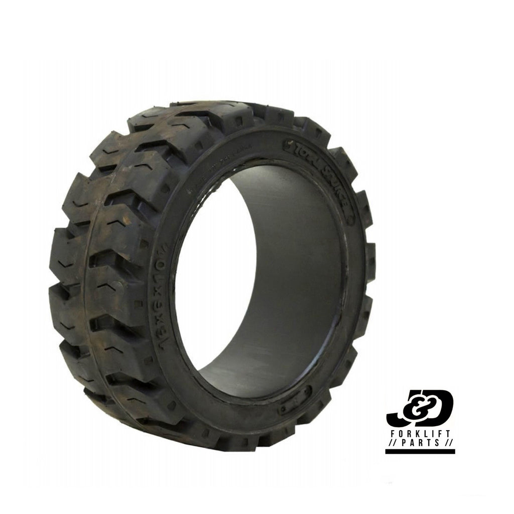 16x6x10-1/2 Solid Traction Forklift Press-On Tire 16x6x10.5 | Black