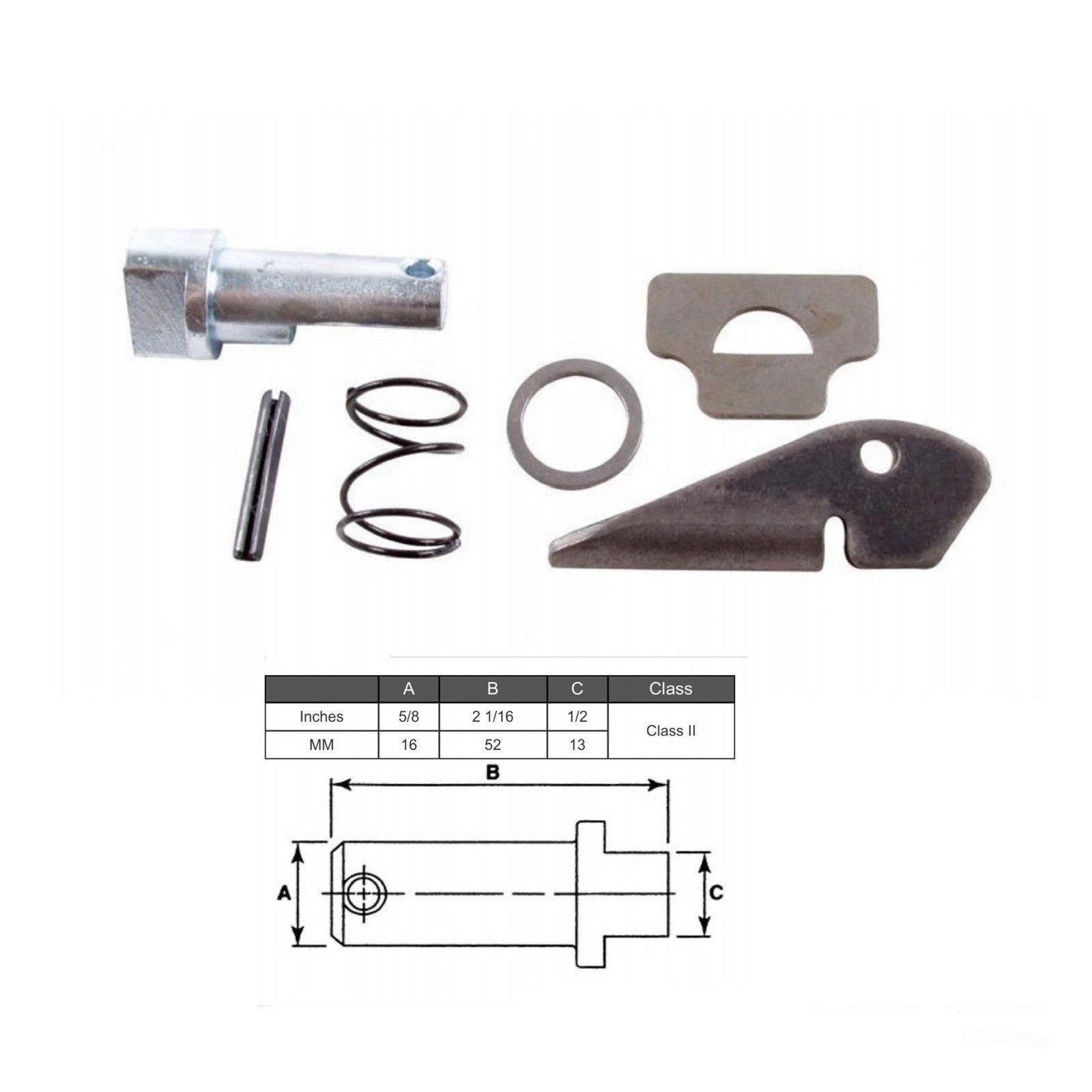 (SET OF 2) Forklift Fork Pin Kit Class 2 | 52MM