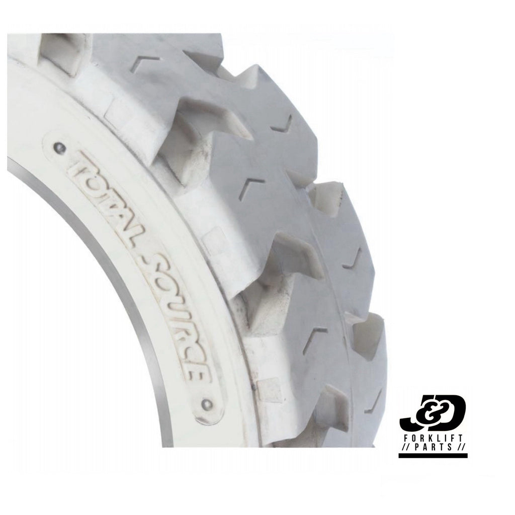 (QTY 2) FORKLIFT TIRE - 21X7X15 NM TRACTION PRESS ON WHITE