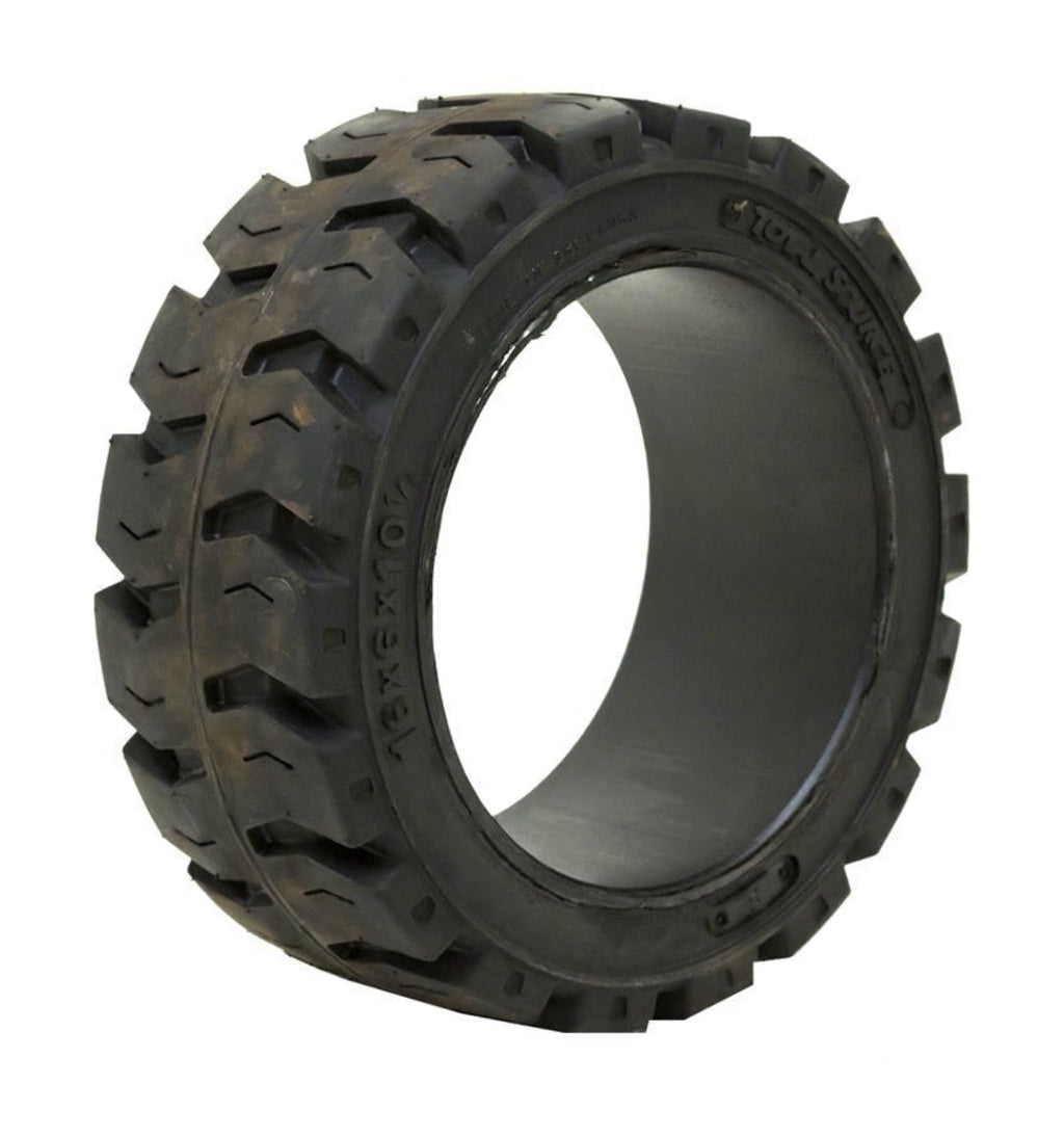 (SET OF 2) FORKLIFT TIRE 16X6X10.5 TRACTION PRESS ON | BLACK